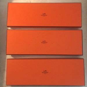 Set of 3 Authentic Hermes tie box only w/ tissue